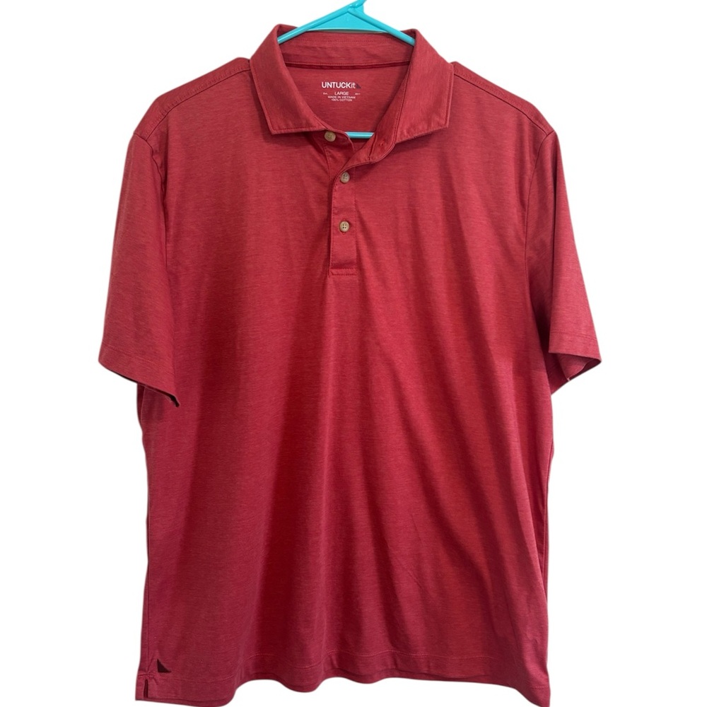 UNTUCKit Men's Red Polo Shirt Van Der Heyden